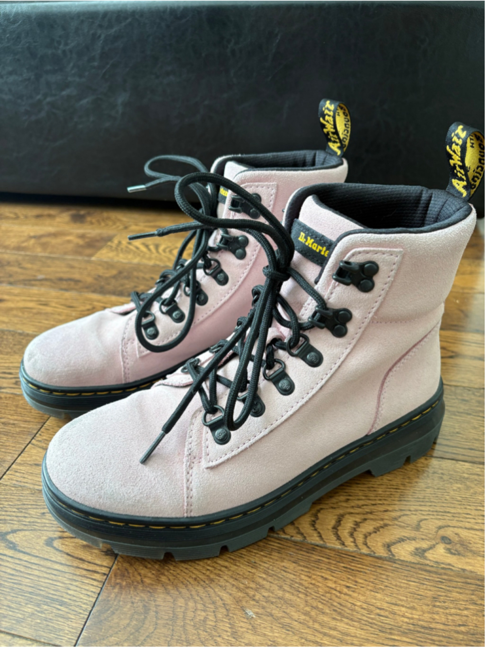 Dr. Martens Combs Lace Up Boots Size 7 Pink and Black